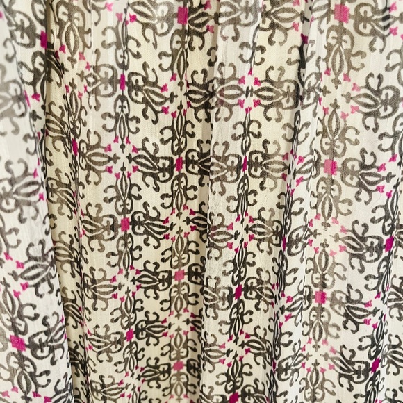 PARDON Womens Gray/Pink Flowy Ruffle Floral Ruched Strappy Dress Size 12 EU 42 - Picture 6 of 13